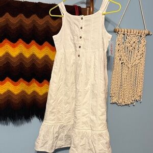 White Eyelet Sundress with Button Detail size XL 14 and 2 pair athletic shorts